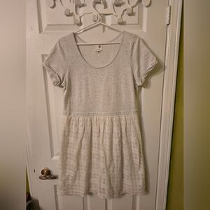 Everleigh White Short Sleeve Knit Top Dress Size L